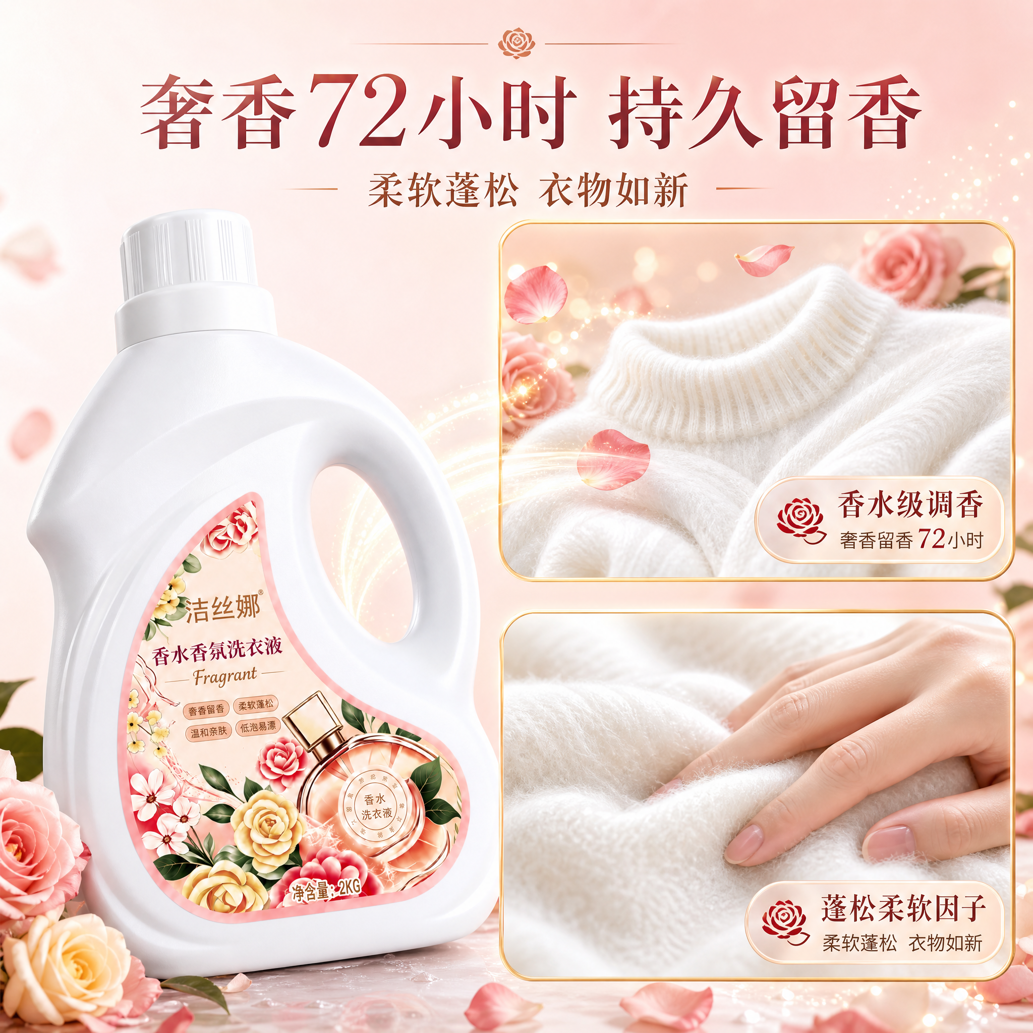 [主图-2] 核心卖点效果证明图，主打奢香留香与柔软蓬松的通感… - 图片创意预览