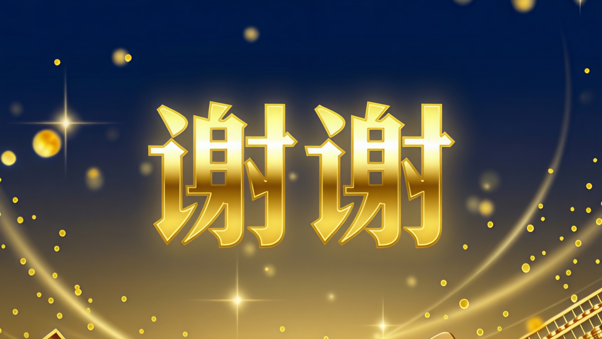 谢谢的文字要金色 - 图片创意预览