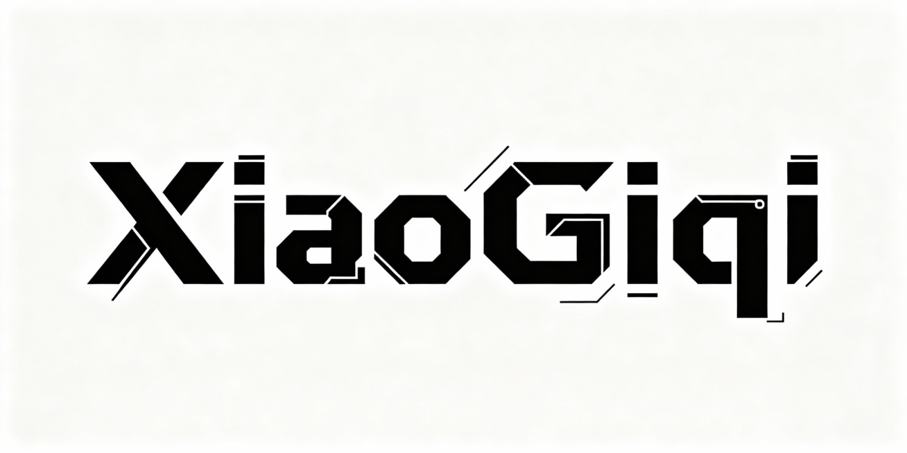 生成一个XiaoGiqi的平面水印logo，黑色字白色底（有科技感的艺术字体）预览效果