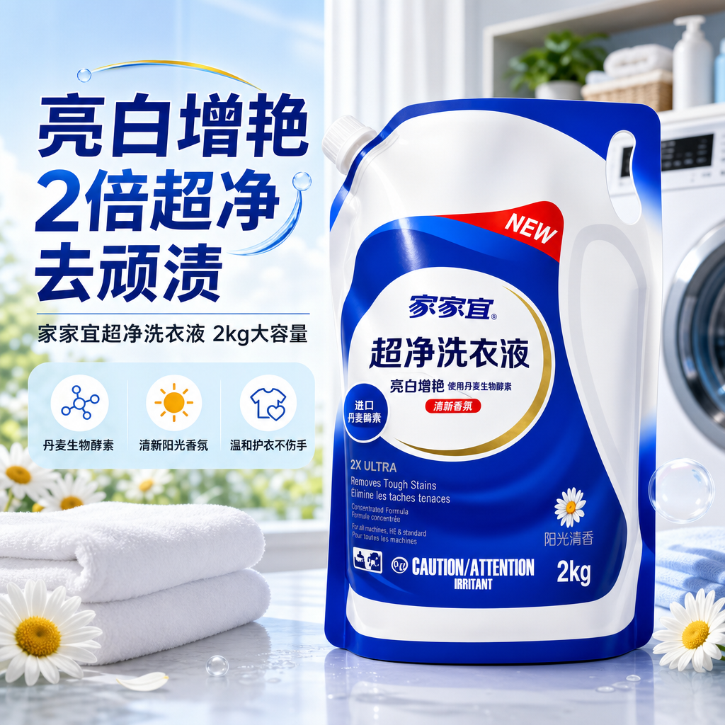 [商品] 使用【图1】家家宜超净洗衣液2kg袋装补充装；保留蓝… - 图片创意预览