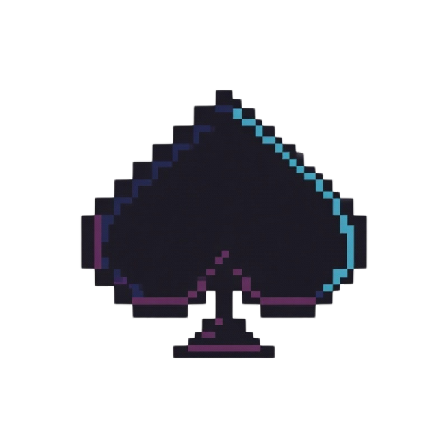 像素扑克牌中的黑桃预览效果