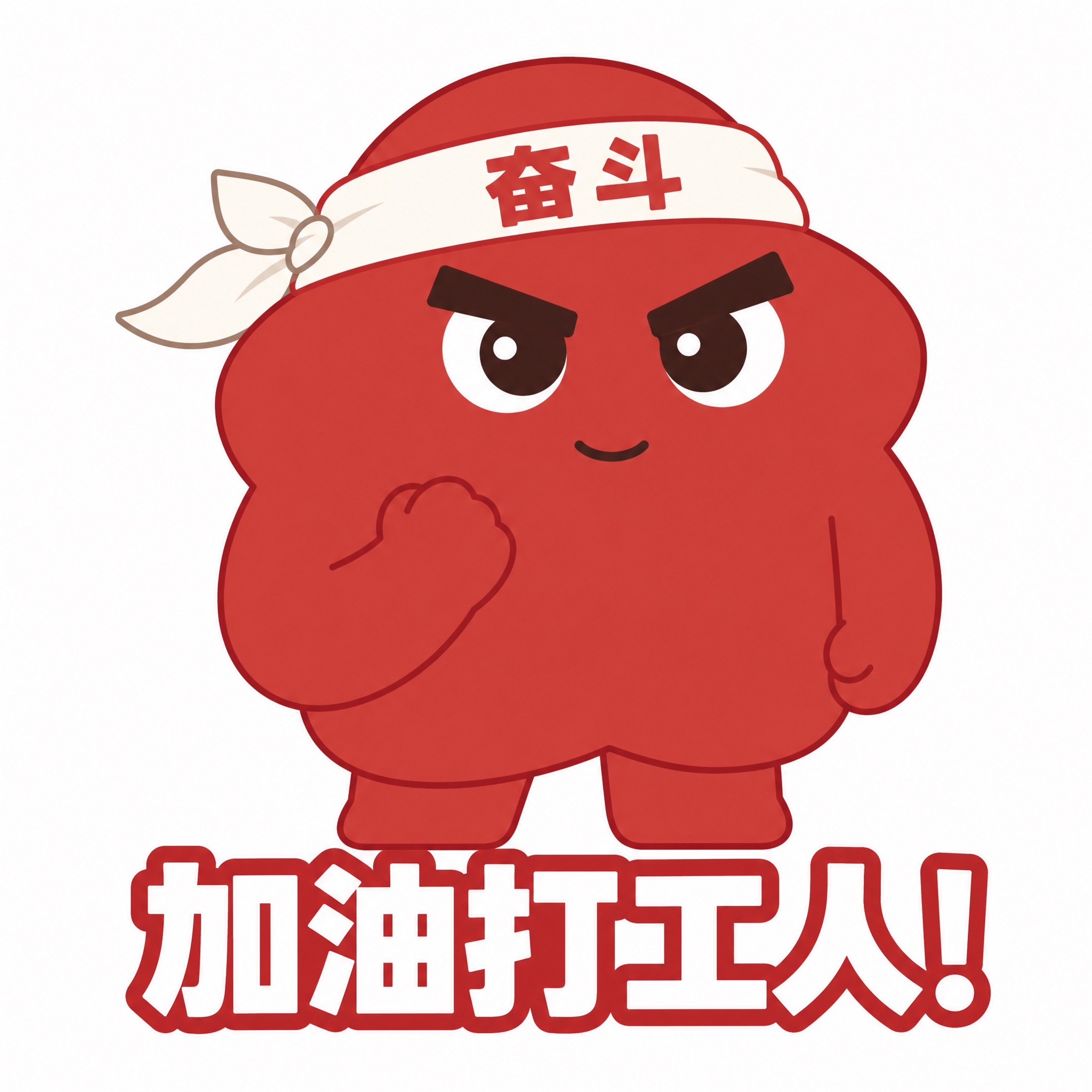 基于参考图中的红色云朵状卡通IP形象（戴白色头巾，浓眉大眼，身… - 图片创意预览