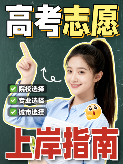 高考志愿填报上岸择校经验分享大字人像小红书封面预览效果
