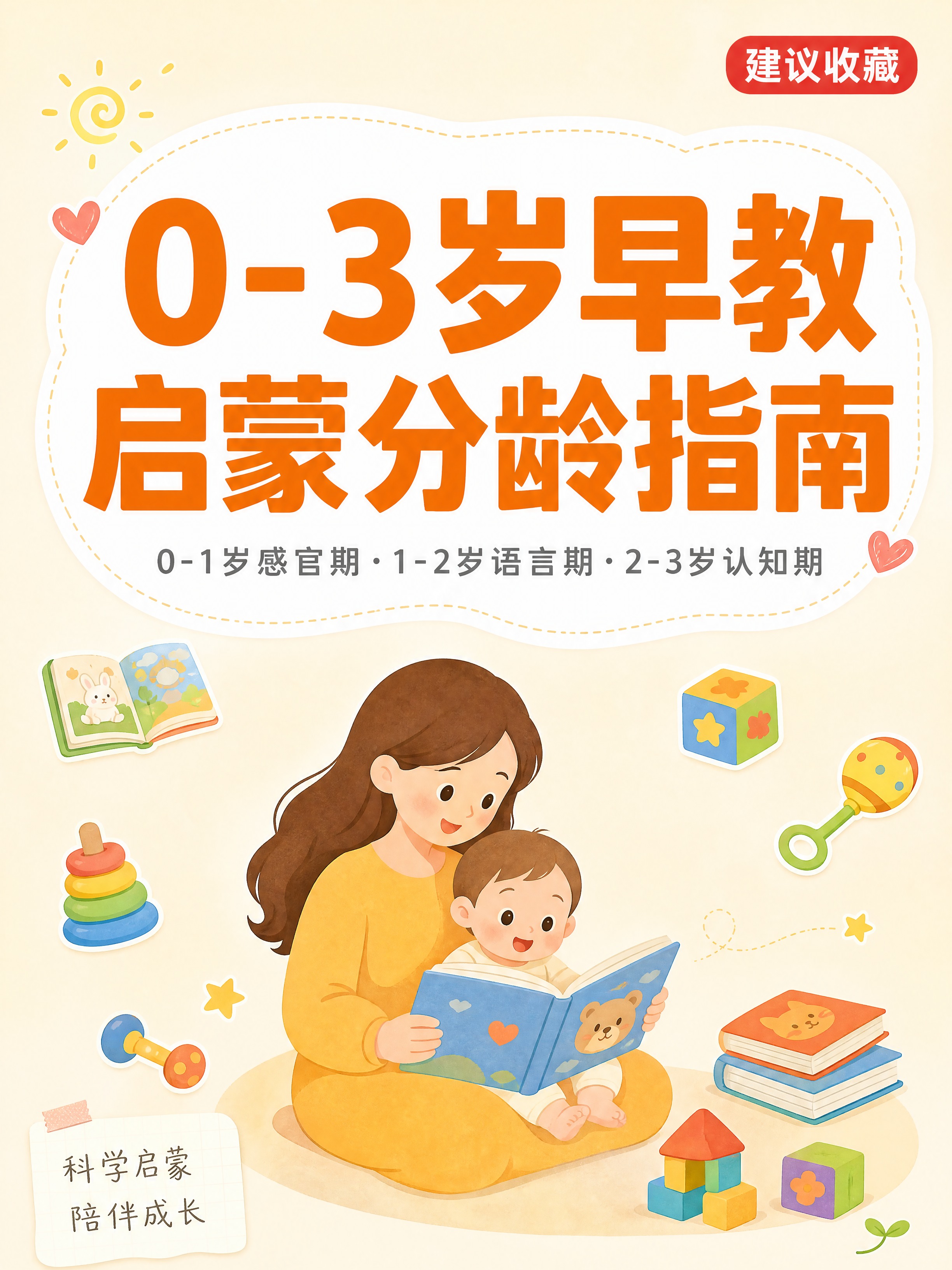 小红书笔记大字封面，插图大字，母婴干货科普手账风，版式精美，小… - 图片创意预览