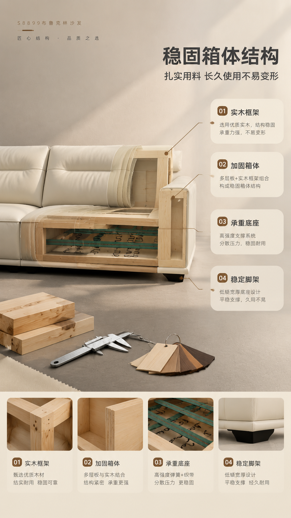 [商品] 使用【图1】S8899布鲁克林沙发；保留米白色皮质、… - 图片创意预览