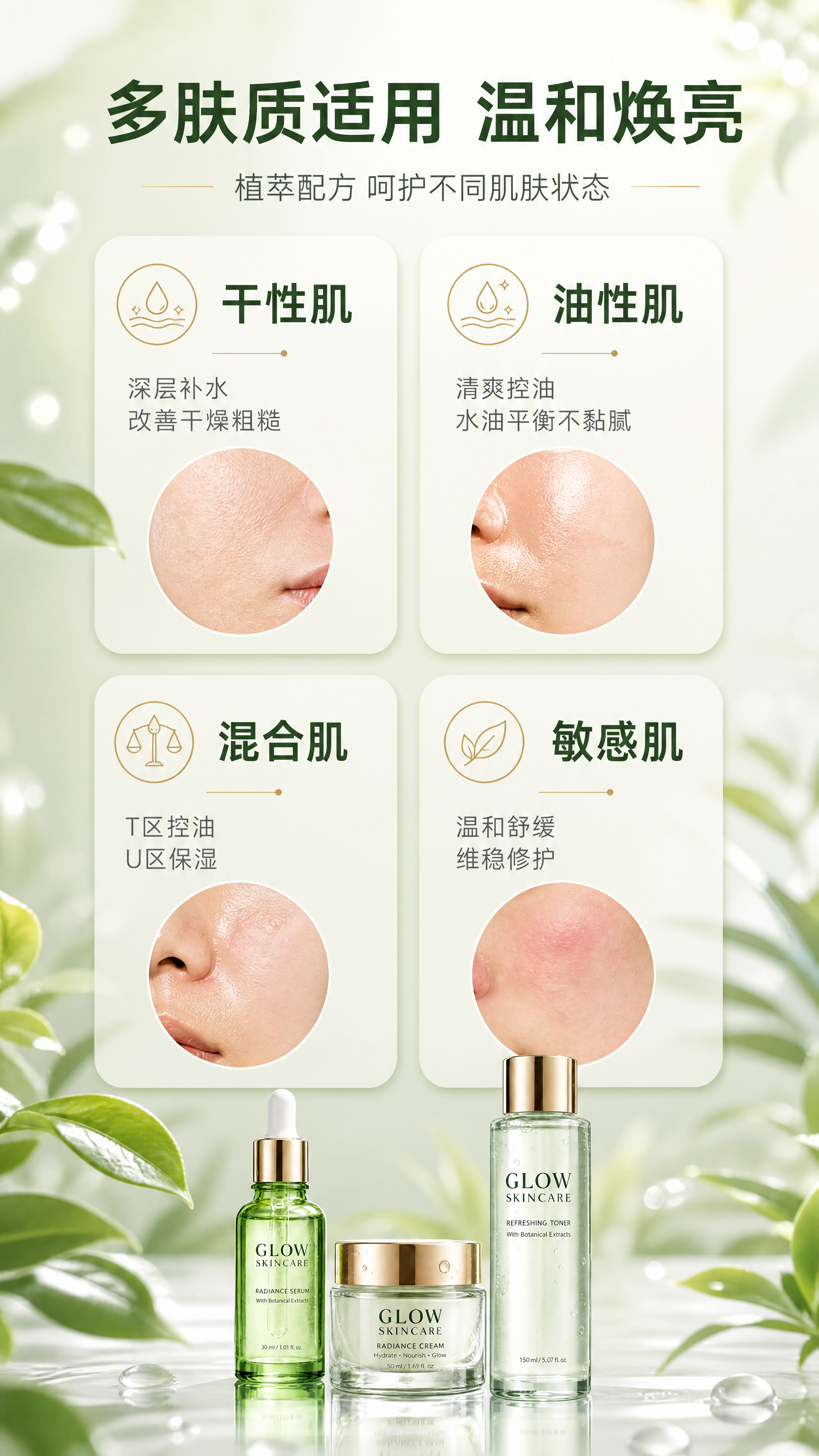 [商品] 底部融入【图1】三件套产品缩略图，保留瓶身外观与文字… - 图片创意预览