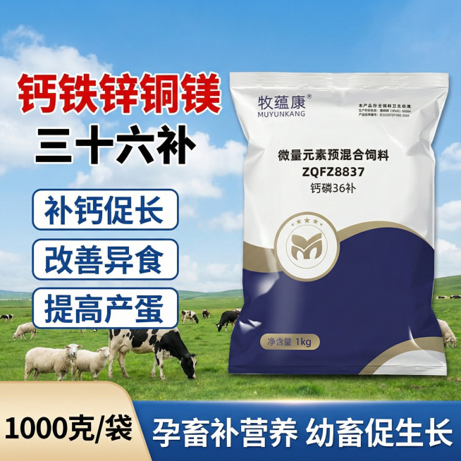 做3张1440*1440的图片。
标题靠左写，红色系列字体，钙铁锌铜镁（文字加粗）下面 (黑色字体写)三十六补（突出）
包装靠右摆
左边文案写补钙促长，改善异食，提高产蛋（三个文案依次纵向排列，框起来预览效果