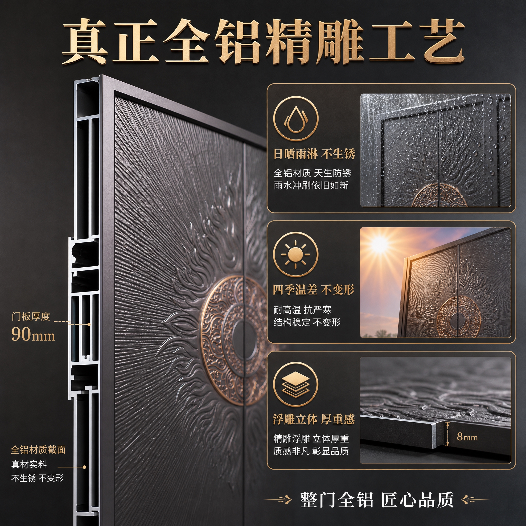 [主图-3] 材质工艺证明图，任务是证明真正全铝精雕工艺，突出… - 图片创意预览