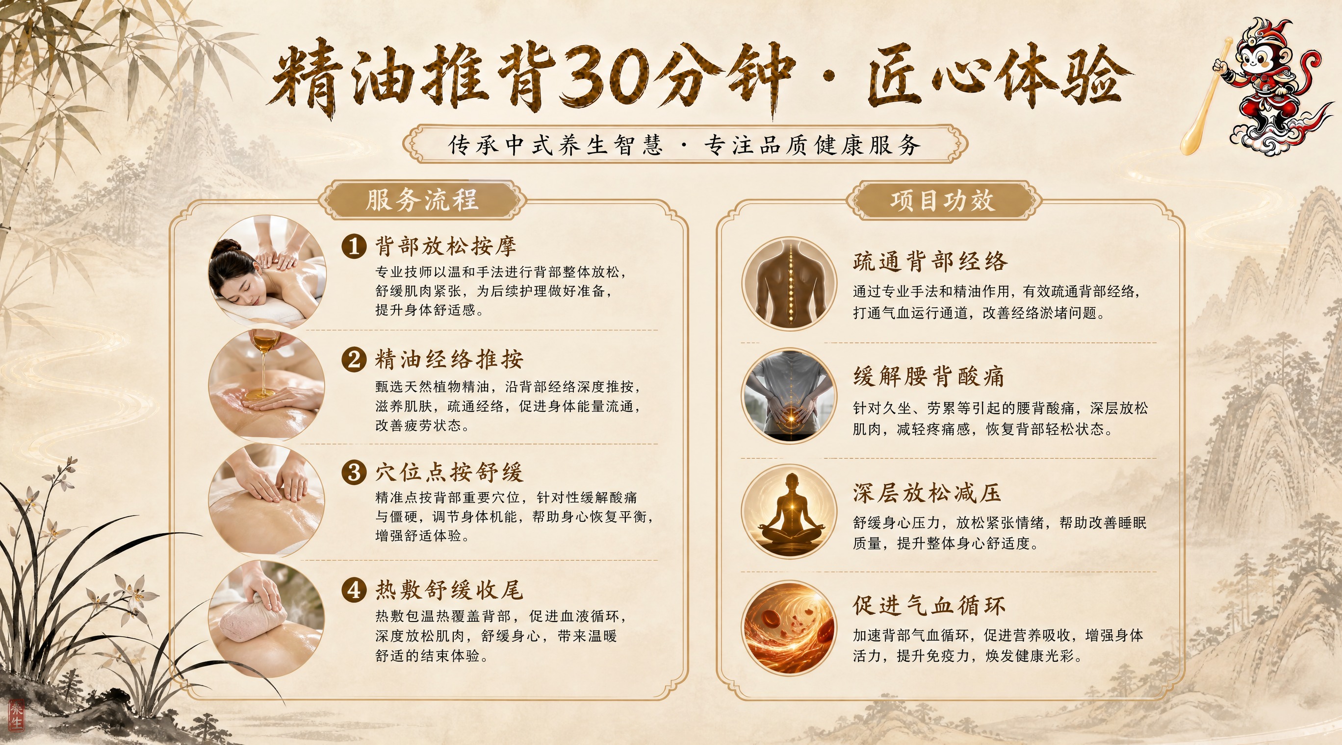 高端新中式养生风格团购详情内页介绍图，16:9横版构图，清新优… - 图片创意预览