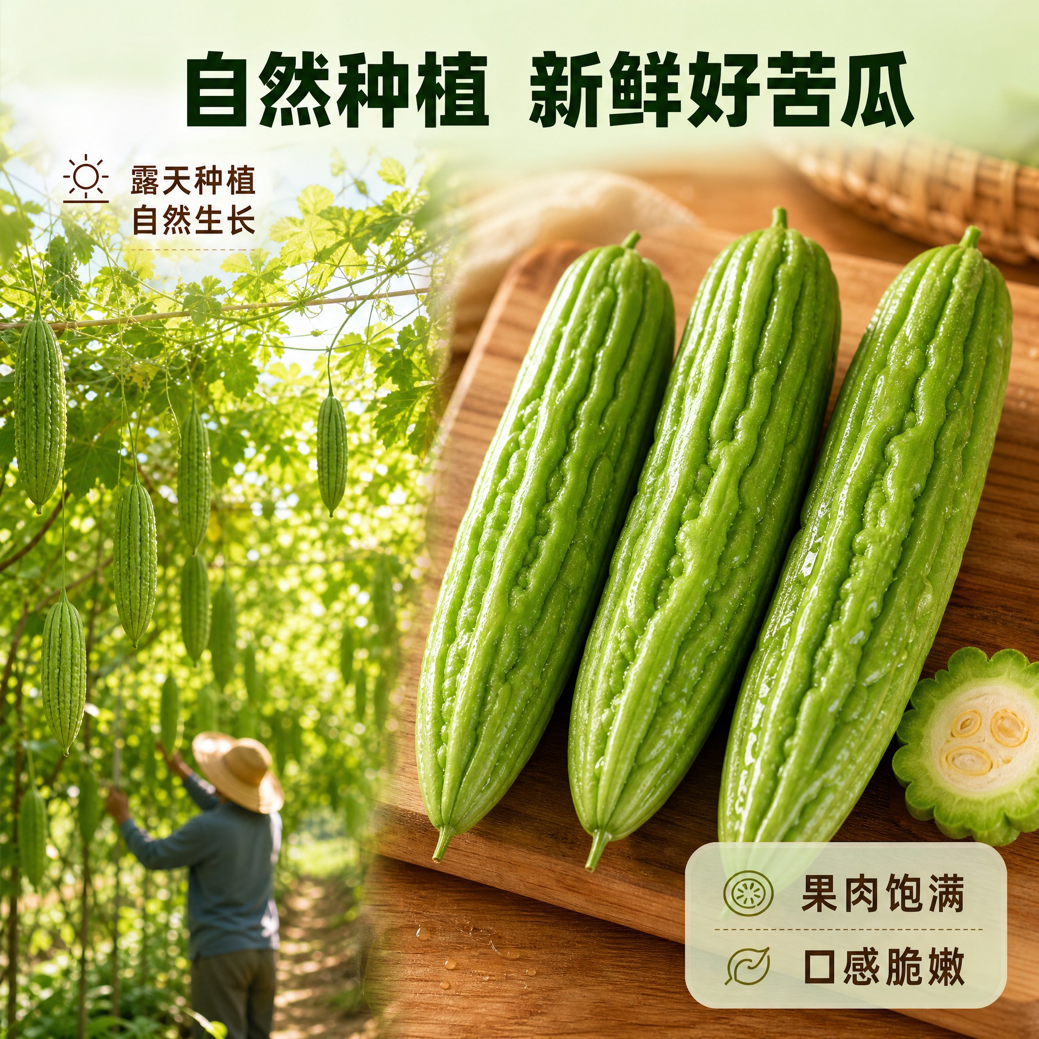 [主图-2] 苦瓜 产地溯源与品质信任 展示自然种植环境。 [… - 图片创意预览