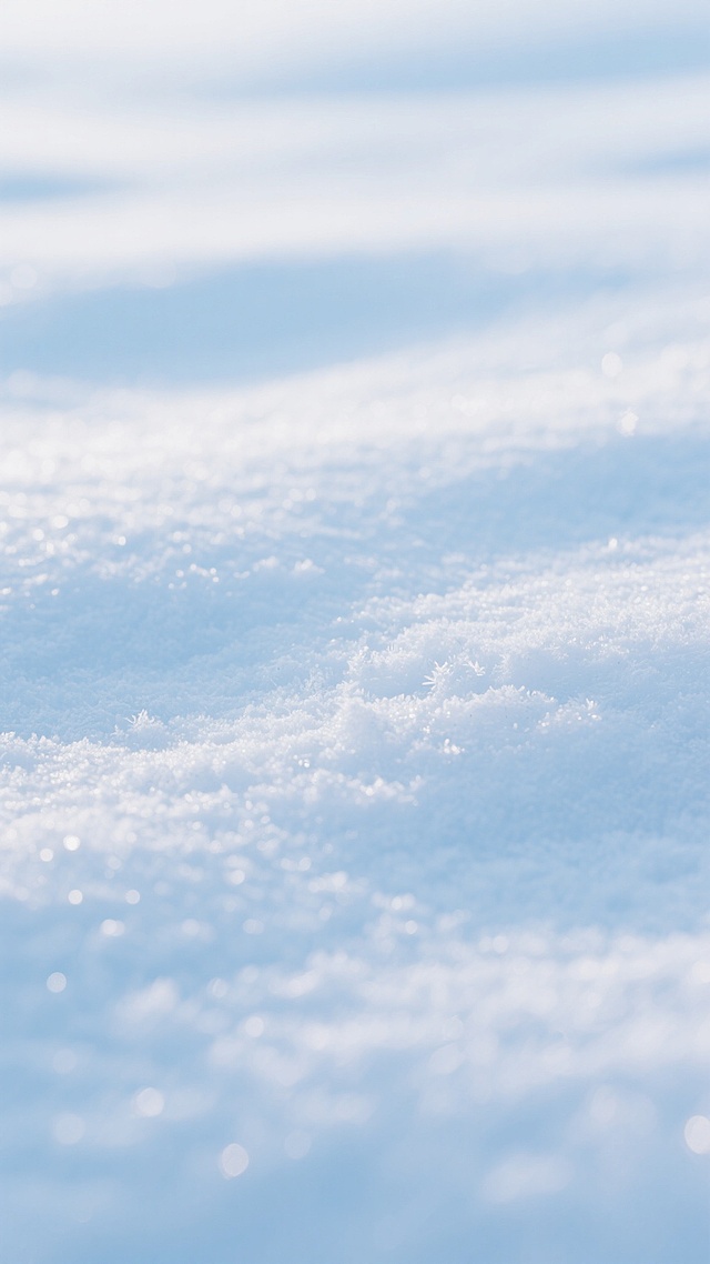 一张纯净的雪地背景图，画面整体呈现柔和的浅蓝色调，雪花颗粒细腻，表面覆盖着一层均匀的、带有细微纹理的积雪，光线柔和地洒在雪地上，形成自然的光影渐变，整体风格干净简洁，无任何杂物干扰，适合作为背景使用。