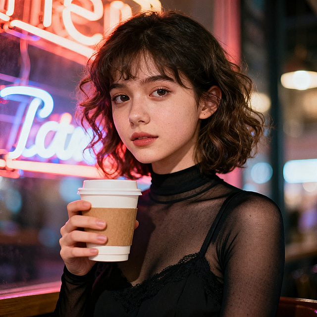 一位穿着黑色丝袜的年轻女孩，精致时尚的穿搭，氛围感写真