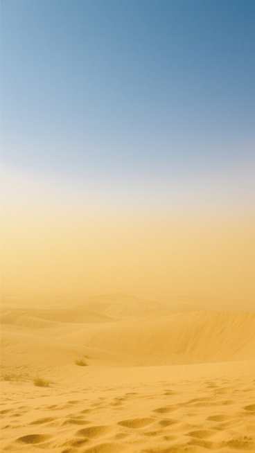 黄沙漫天，万里无云，雾蒙蒙的黄色背景预览效果