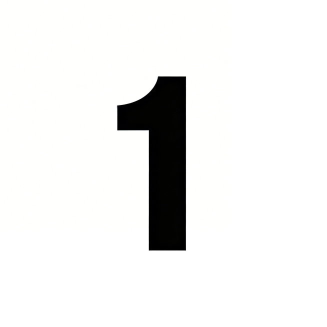 数字1，简约干净背景，数字清晰突出预览效果
