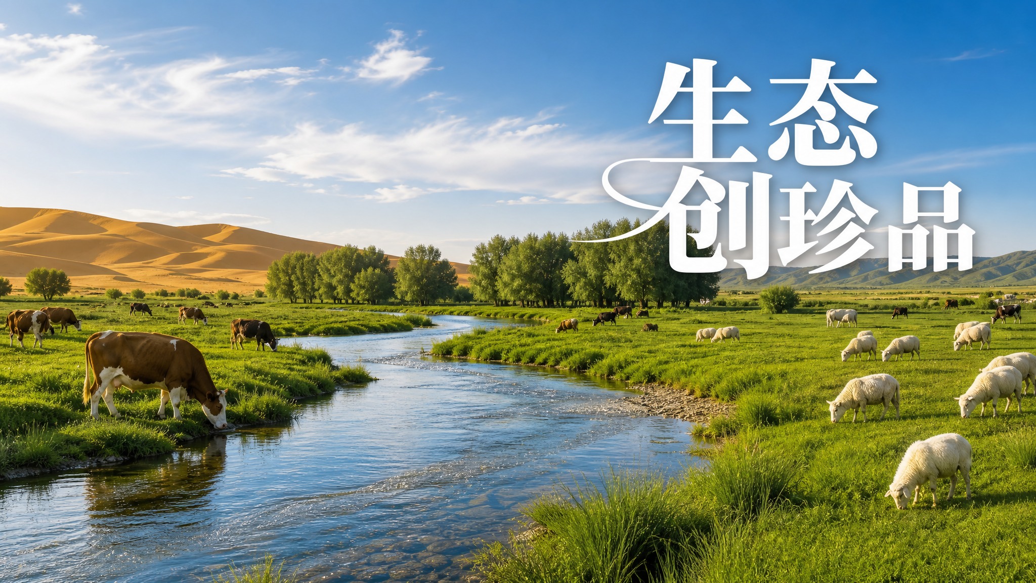 横版750px*400px小程序轮播图。画面展现乌审旗优质生态… - 图片创意预览