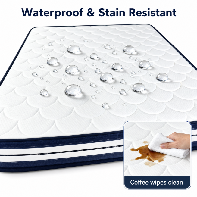 [Main Image 7] Water and stain resistance performance demonstration. Keep the mattress appearance (p预览效果