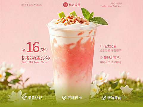 奶茶饮品夏季美团外卖店铺线上装修海报美化产品图
