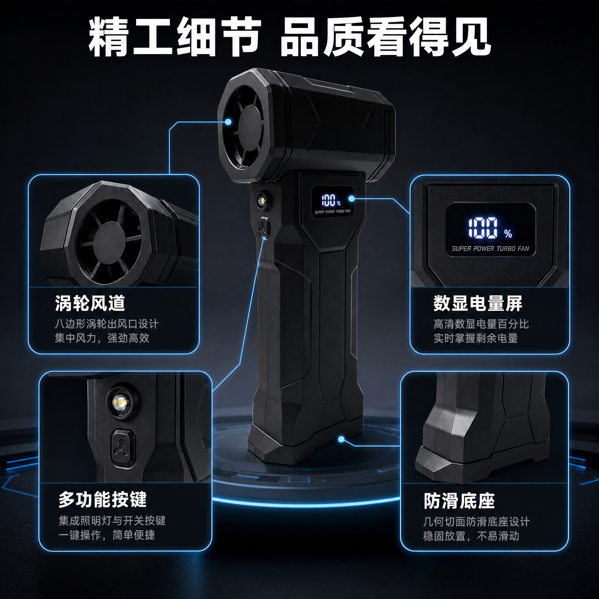 [主图-3] 产品结构细节证据图，展示手持涡轮暴力风扇的关键结… - 图片创意预览