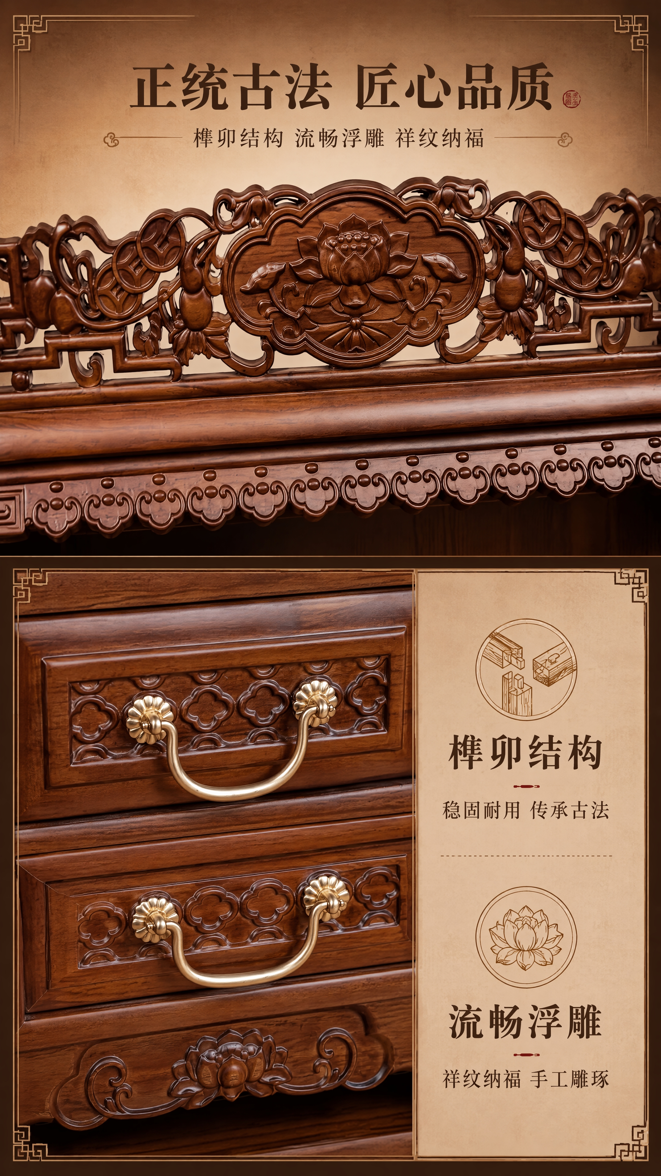 [第4张] 工艺细节页-正统古法匠心品质。本张使用【图3】顶部… - 图片创意预览