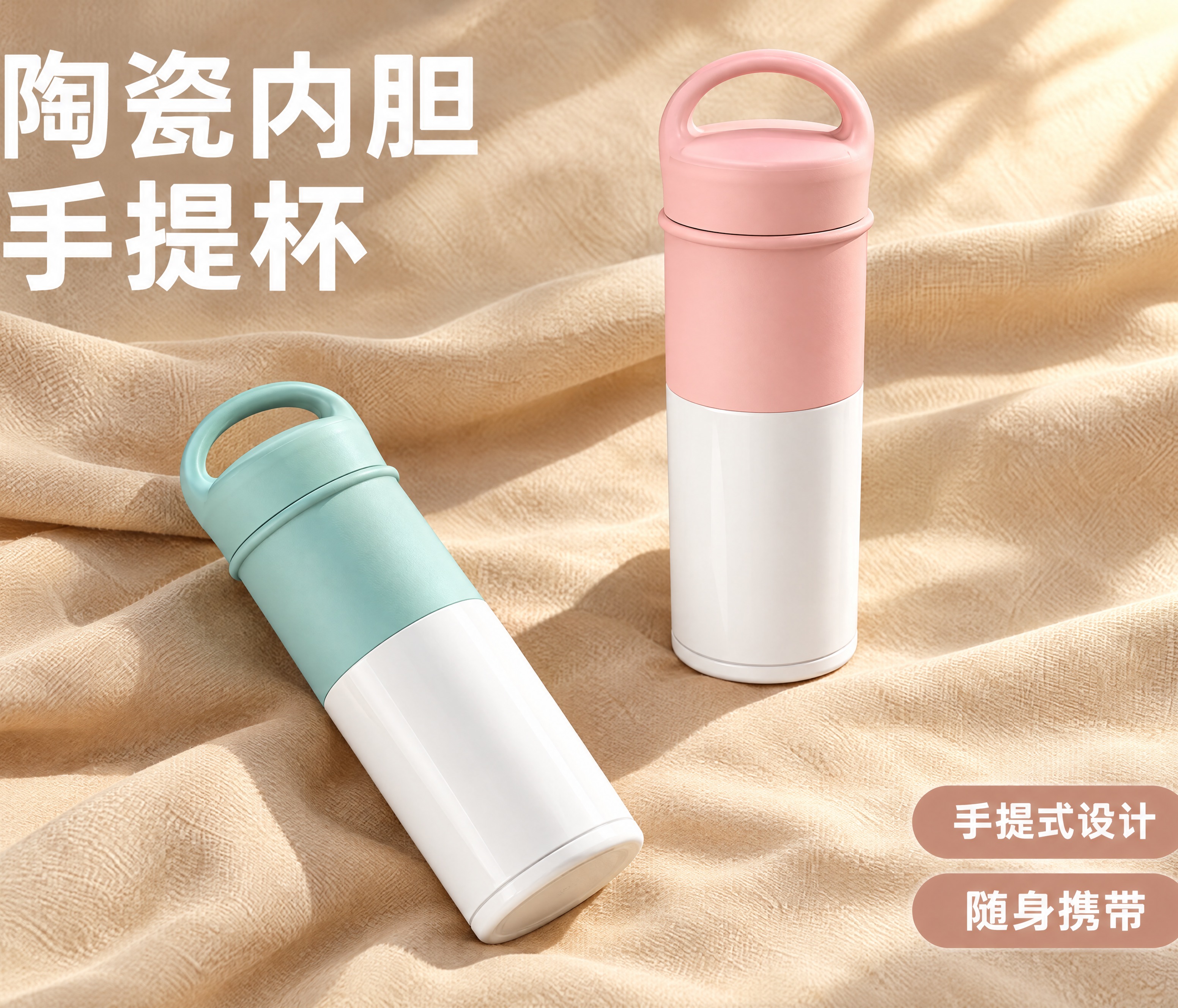 参考图3的构图和光影风格，将图中的两个杯子替换为image1和… - 图片创意预览