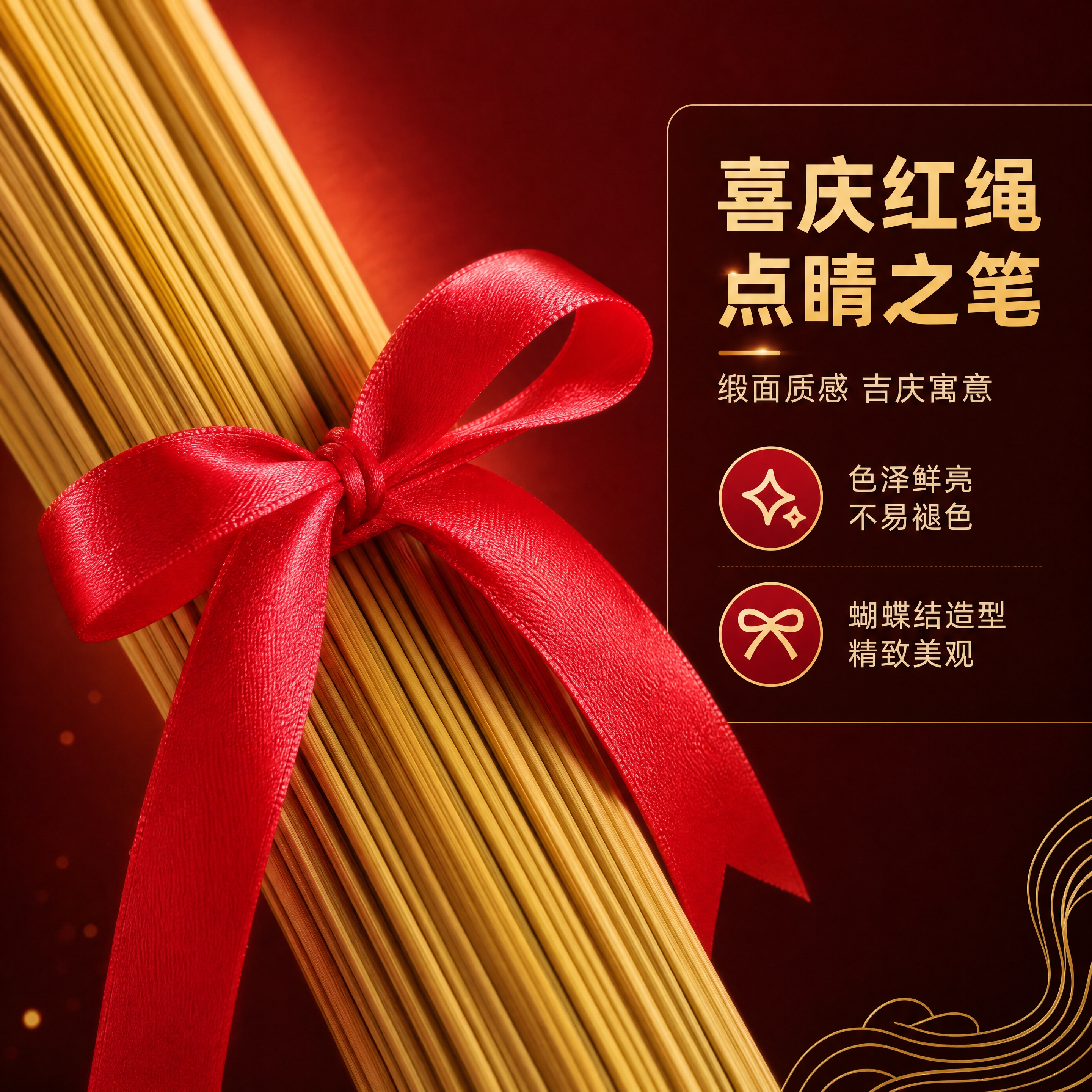 [商品] 使用【图3】去尾稻草捆红绳乔迁桌面摆饰；保留红绳蝴蝶… - 图片创意预览