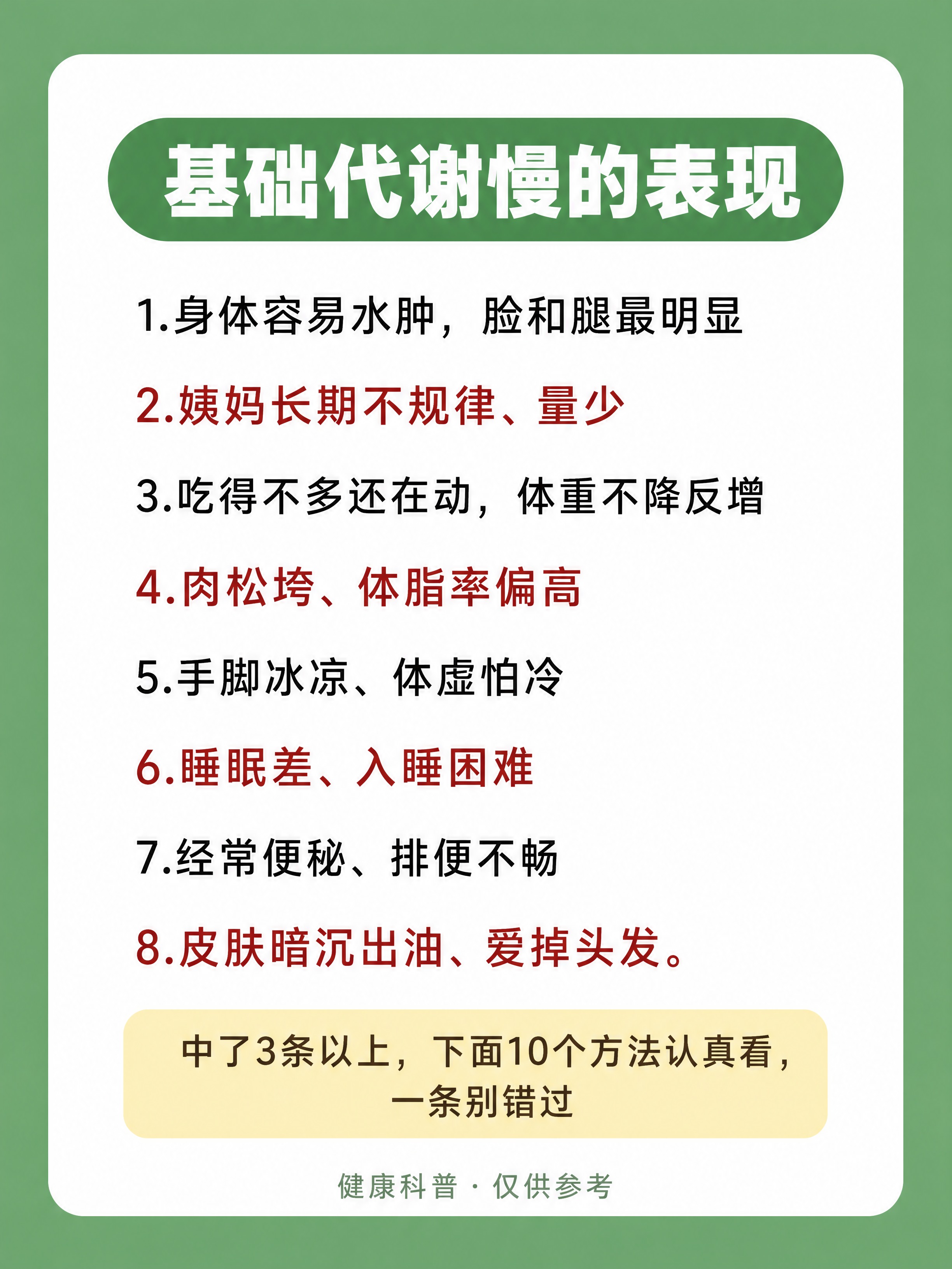 小红书健康科普内页图，3:4竖版，中绿色平涂纯色背景，画面居中… - 图片创意预览