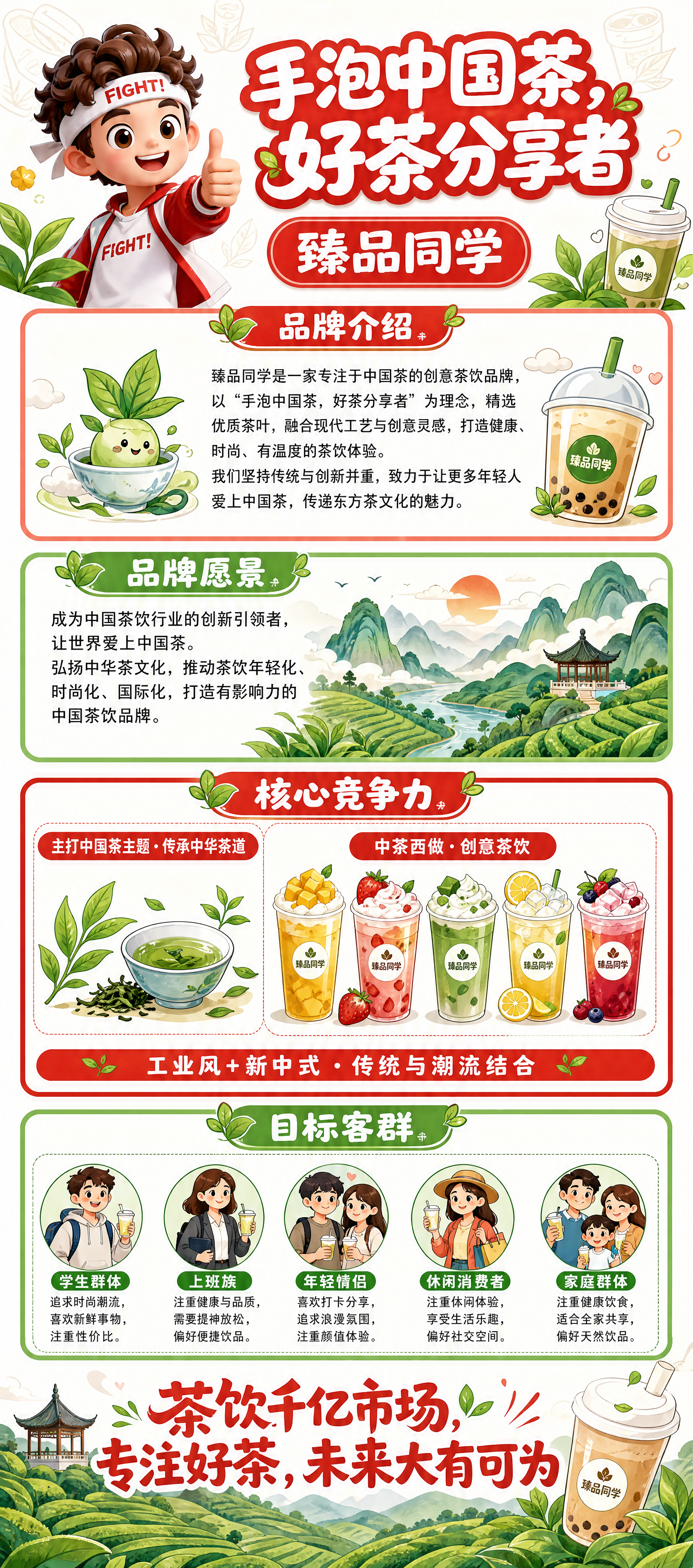竖版易拉宝展架海报，4:9比例，宽80cm高180cm，新式茶… - 图片创意预览