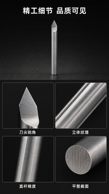 [第7屏] 细节微距-关键部位放大展示工艺。本屏使用【图1】作为产品主体。
[氛围/风格] 微距特写风，深色背景突出细节，精细工业质感。
[元素布局] 画面上半部分放产品整体，占据40%区域，下半部分预览效果