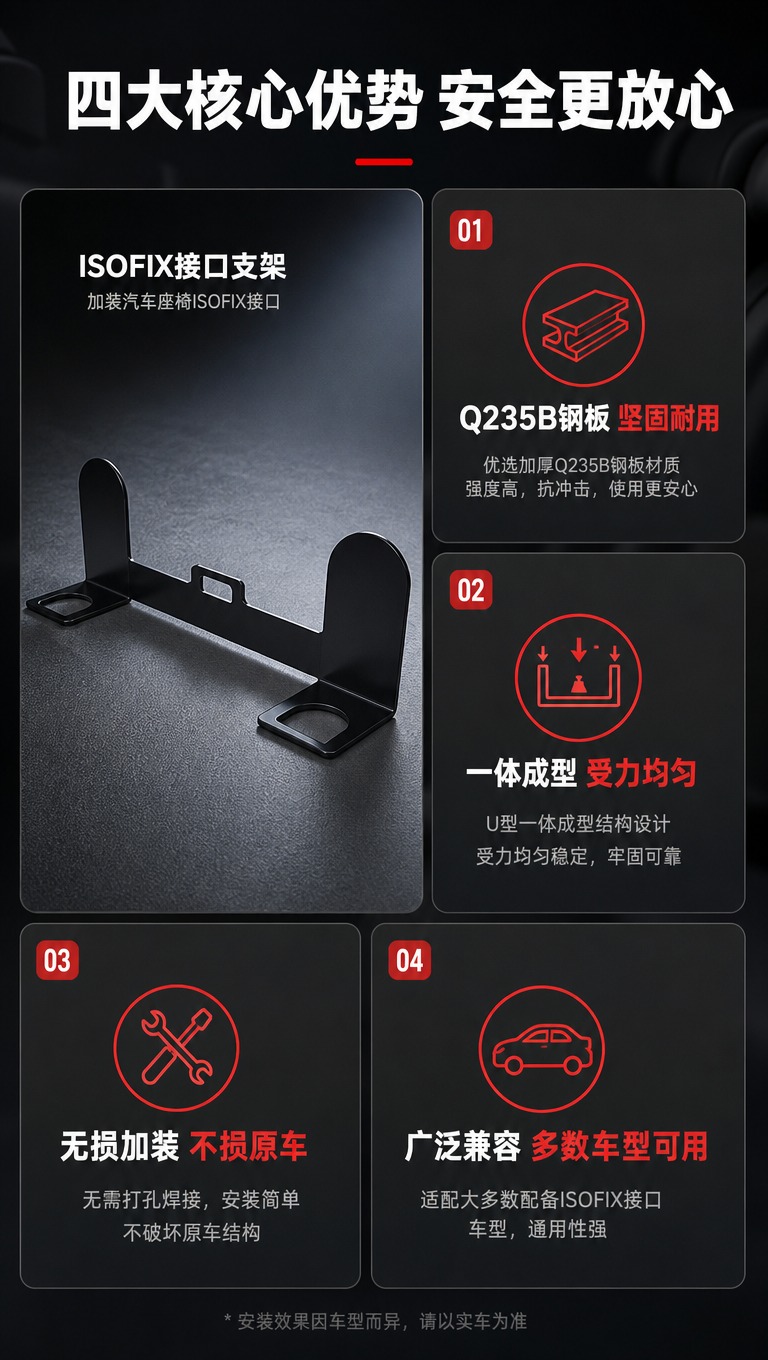 [商品] 使用【图7】ISOFIX接口支架黑色金属单品图；保留… - 图片创意预览