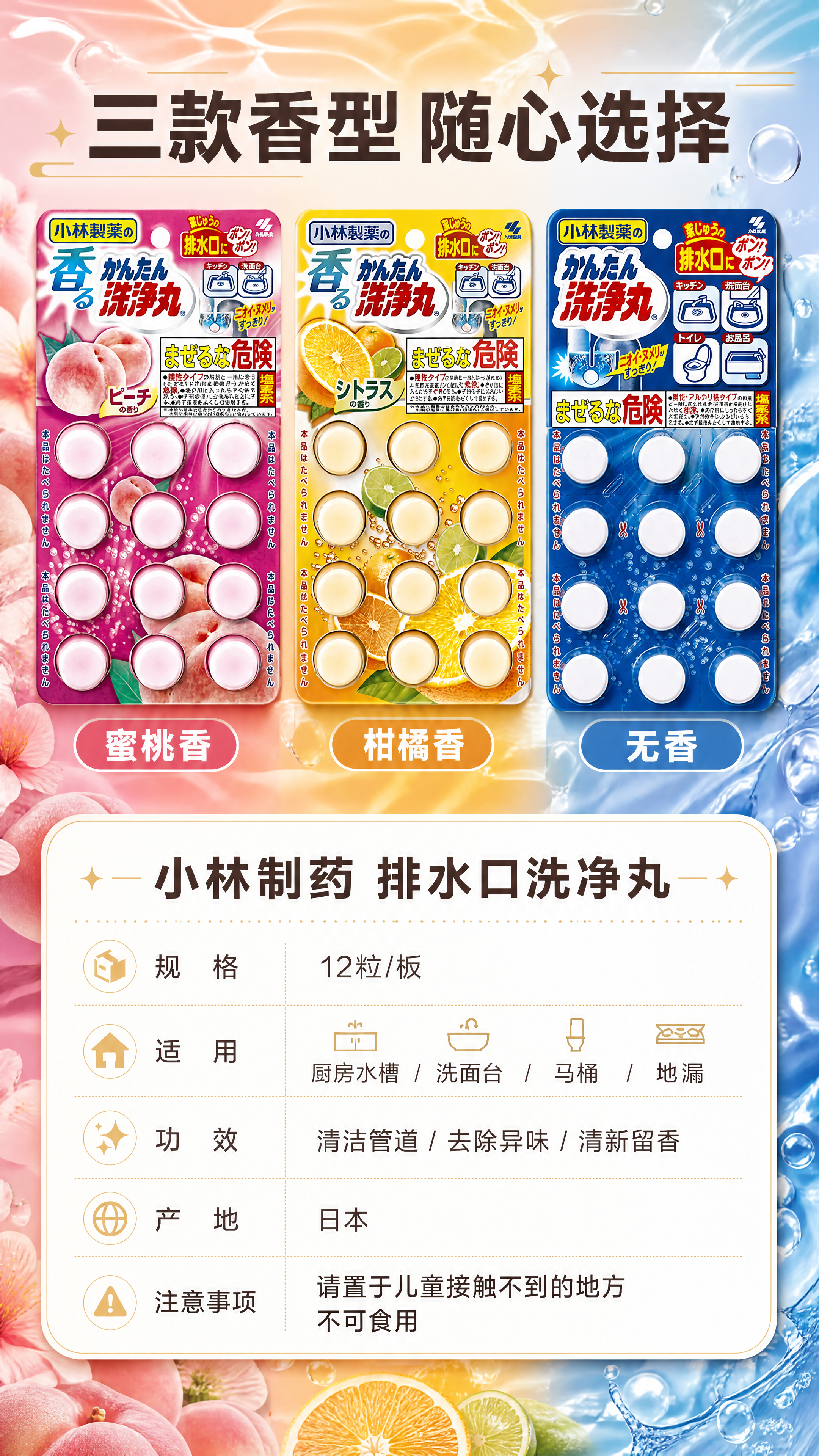 [商品] 使用【图1】蜜桃香、【图2】柑橘香、【图3】无香三款… - 图片创意预览