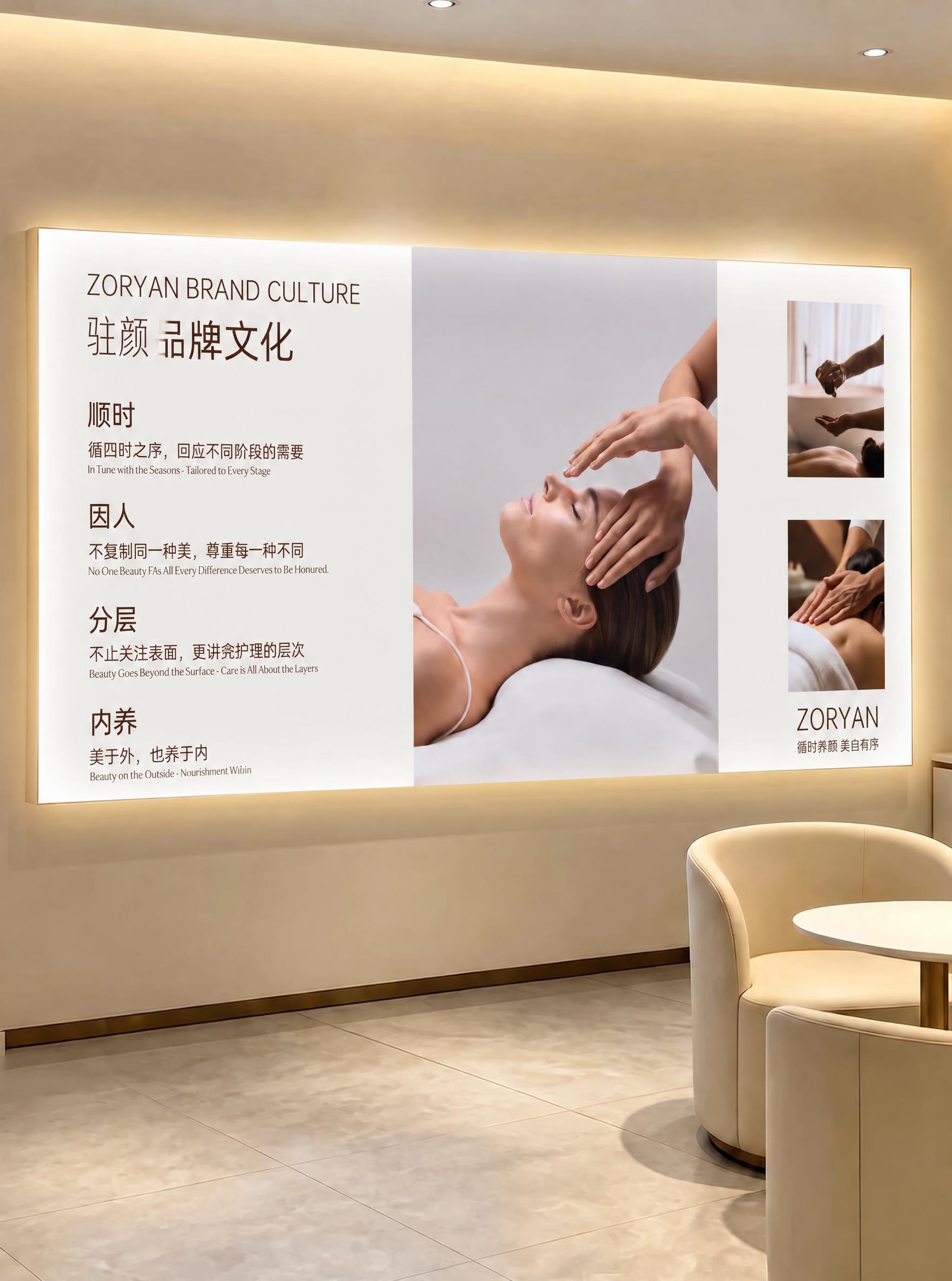 将画面中广告牌上的文字“驻颜企业文化”改为“驻颜品牌文化”，其… - 图片创意预览