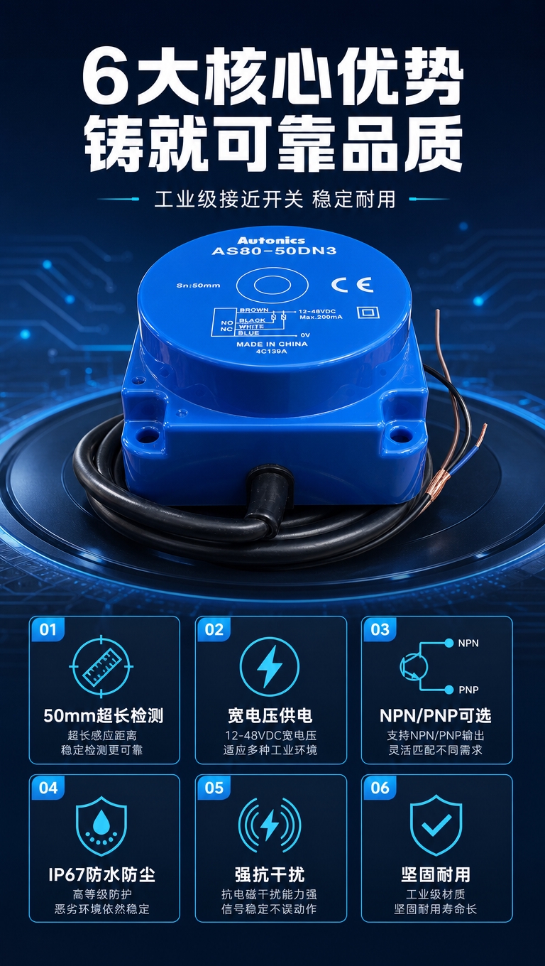[商品] 使用【图1】AS80-50DN3 接近开关作为主展示… - 图片创意预览