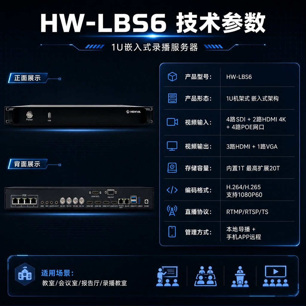 [商品] 使用【图1】HENVA录播服务器HW-LBS6，正面… - 图片创意预览