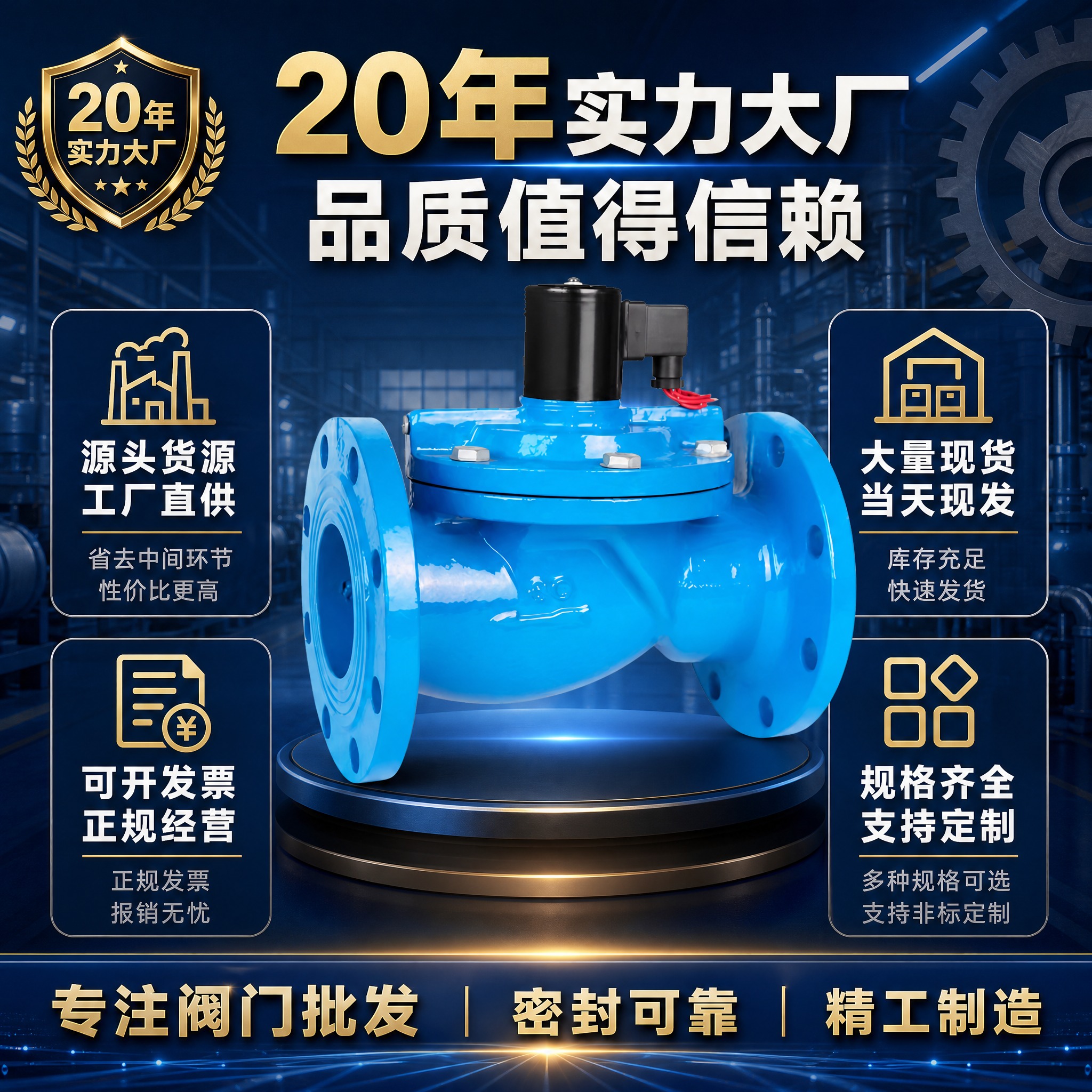 [主图-4] 法兰式电磁水阀（常闭/常开型）实力背书与服务保障… - 图片创意预览