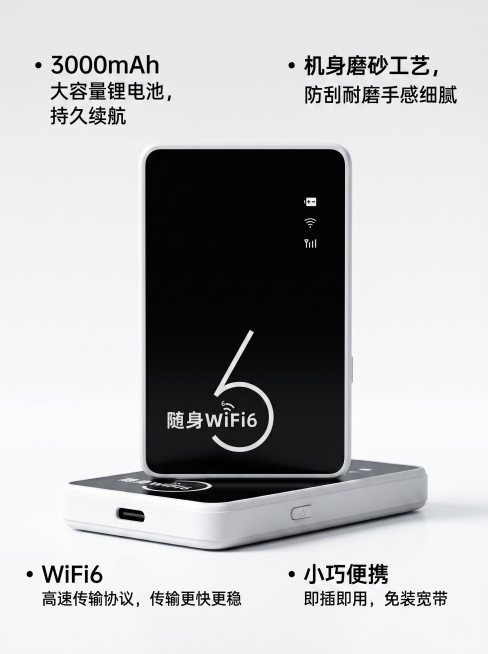 8K 超写实商业电商摄影，超清分辨率，极致细节还原，锐化清晰，光影干净通透，产品主体全程突出，浅景深效果，无多余杂乱元素，画面所有文字清晰可辨、无变形无乱码。严格还原参考图造型与外观：方形圆角随身 W预览效果