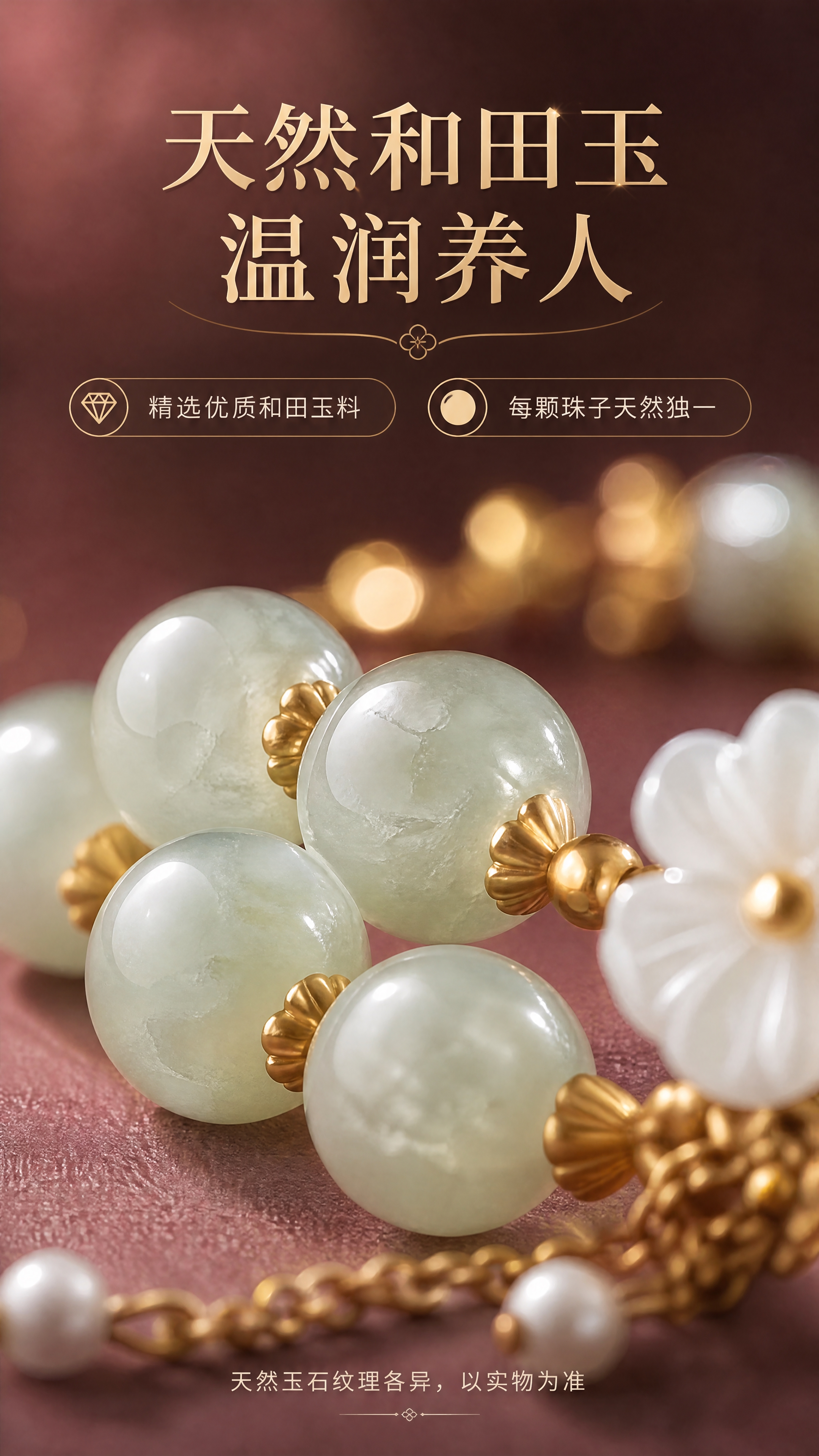 [商品] 使用【图1】MOLADY沫兰和田玉花朵手链；重点展示… - 图片创意预览