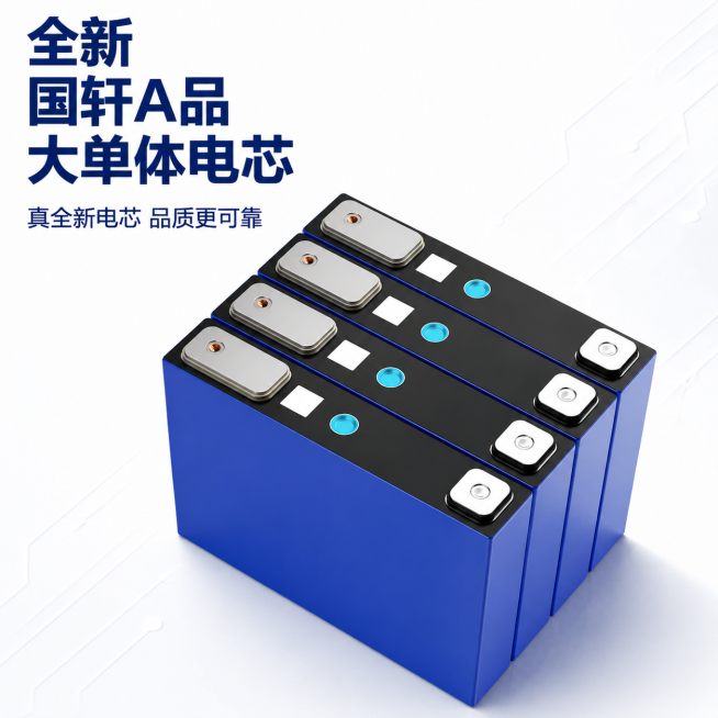 请使用电商主图套图技能「图片1」我这款锂电池用的是全新国轩A品电芯，注重说我们的是去全新电芯预览效果