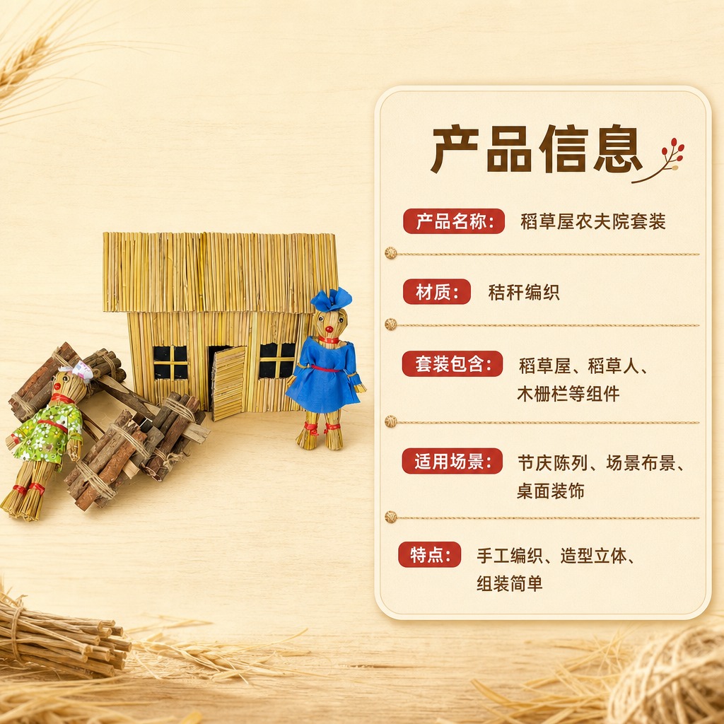 [商品] 使用【图4】稻草屋农夫院套装；保留稻草屋与稻草人组件… - 图片创意预览