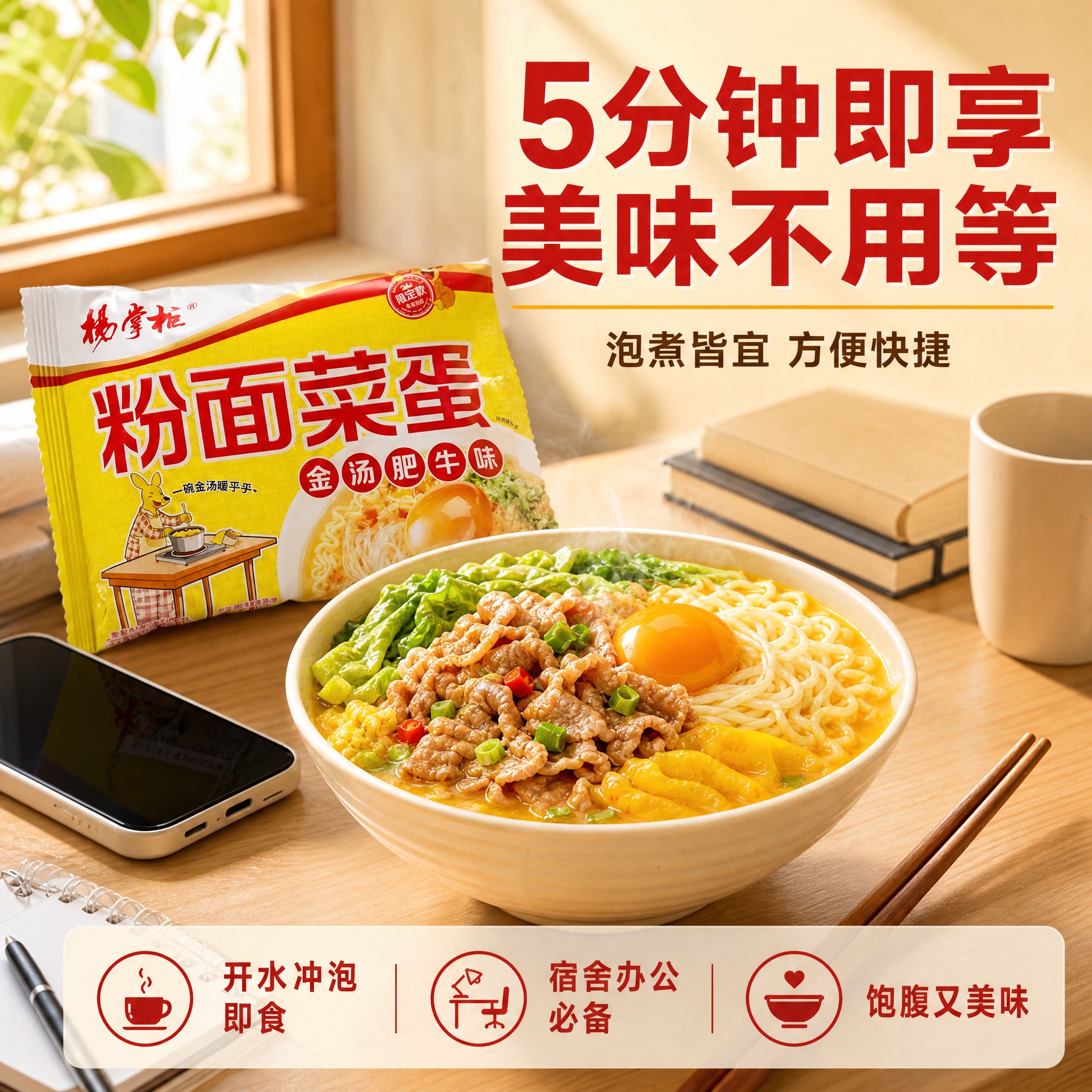 [主图-5] 杨掌柜粉面菜蛋 食用场景 方便速食主题。 [统一… - 图片创意预览