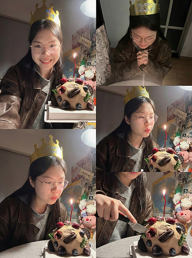 根据这两张照片再生成几张多角度的过生日照片，要求温馨幸福