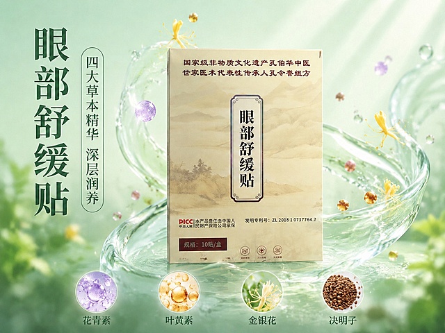 去除产品包装盒右下角的棕色二维码占位方块，用包装盒上的山水图案和背景自然填充修复，保持包装盒其余文字、图案以及画面中所有水波纹、成分图标、文字等元素完全不变
