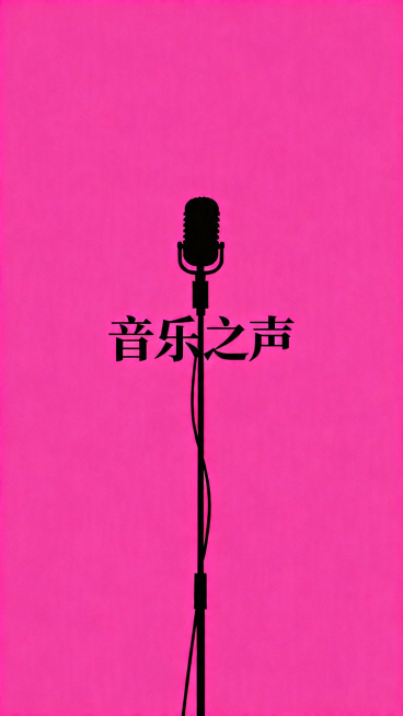 简约风格音乐唱歌类书籍封面，鲜亮纯粉红色背景，黑色麦克风极简剪影，简约干净，居中文字排版，色彩鲜亮明快预览效果