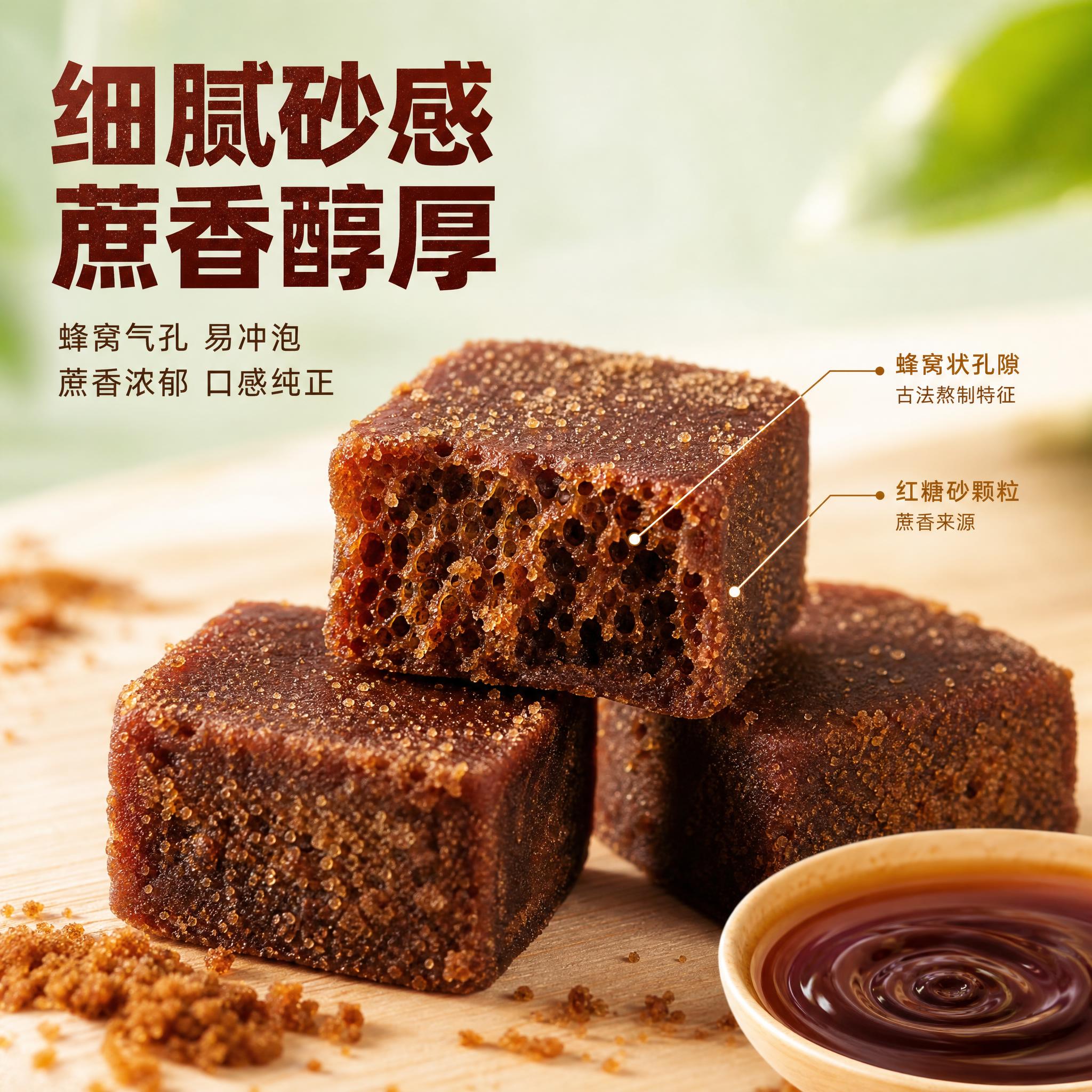 [主图-3] 古法手工黑糖块 细节微距 纹理种草。 [统一基调… - 图片创意预览