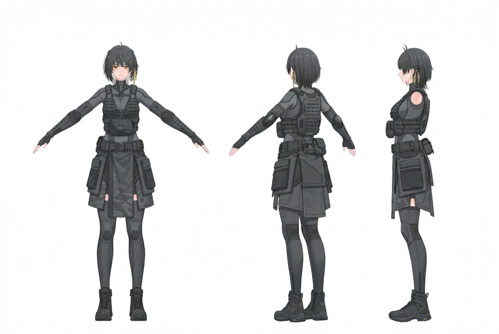 将角色服装修改为偏向现代机能风格预览效果