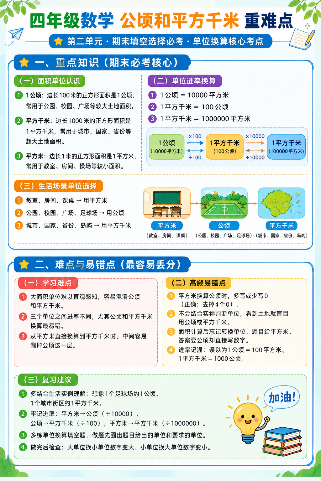 参考上传图片的版式骨架和清新校园手绘风格，制作一张A4竖版数学… - 图片创意预览