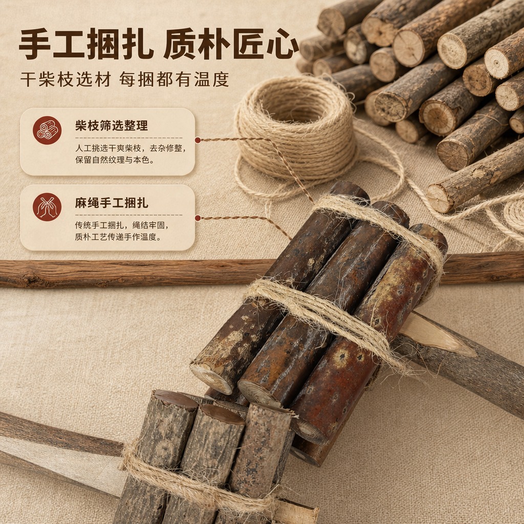 [商品] 使用【图3】喜庆小捆柴摆件（细节款）；保留干柴枝纹理… - 图片创意预览