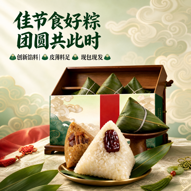 端午节粽子营销宣传清新中式感电商商品主图预览效果