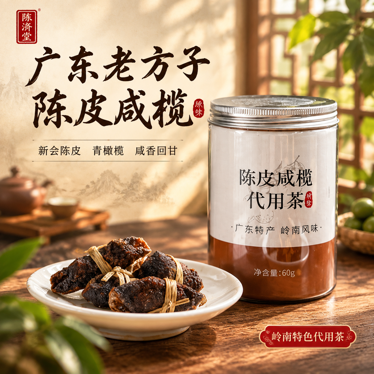 [主图-1] 广东老方子陈皮咸榄代用茶 首图点击率 突出岭南特… - 图片创意预览