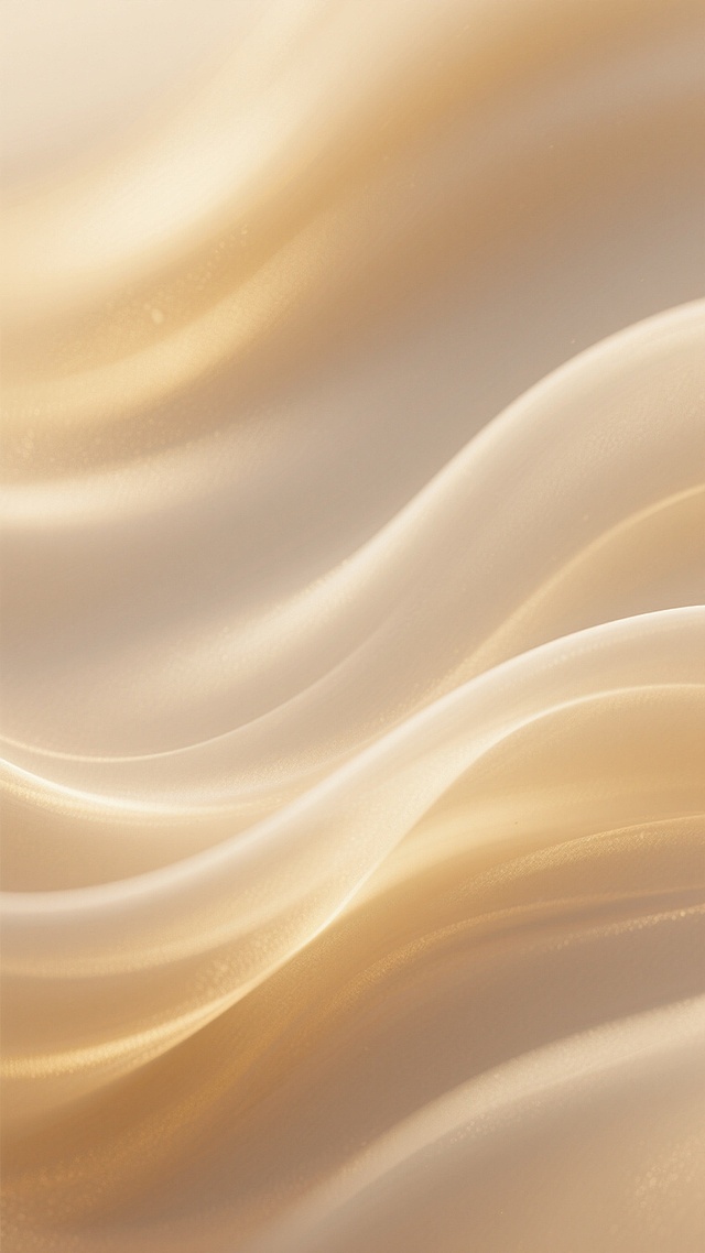 一张呈现柔和流动质感的背景图像，整体以温暖的米黄色和淡金色为主色调，光线呈现出自然散射的效果，形成柔和的渐变光影，色彩过渡平滑自然，没有明显的锐利边缘或清晰轮廓，整体氛围宁静、温暖且带有朦胧的梦幻感，画面中没有具体的物体或文字元素，只有纯粹的、如丝绸般顺滑的色彩和光影流动，营造出一种轻盈、舒适的视觉体验。