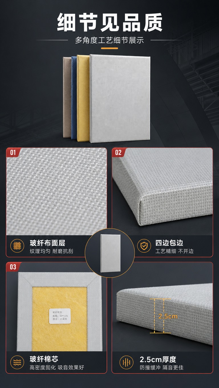 [商品] 使用【图1】正面+【图2】背面多角度展示玻纤棉软包；… - 图片创意预览